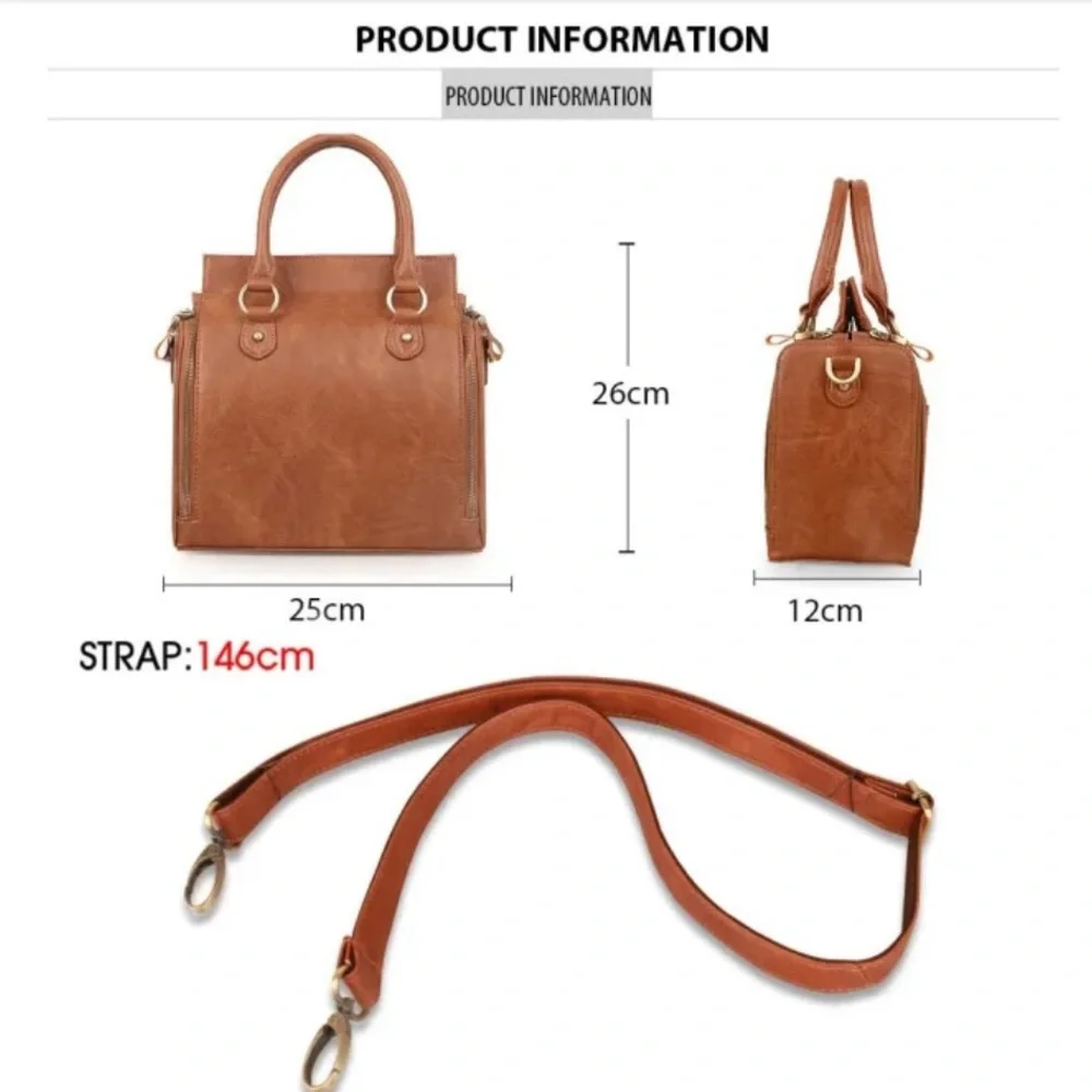 NEW, Cobbler Legend-Elegant Brown Leather Satchel - Picture 11 of 12